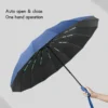 16 Ribs Large Umbrella Strong Fully Automatic Sunshade Rain Business Umbrella Men Women Luxury Male Windproof 3Folding Umbrellas